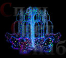 Светодинамический зимний фонтан "Трио" 6м х 2,5м мультицвет