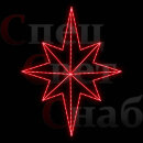 Макушка Северная звезда на елку 2D красная 100 см