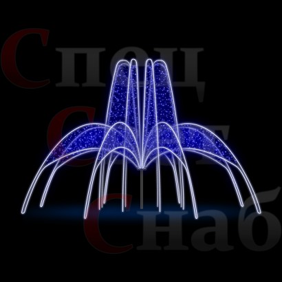 Светодиодный фонтан для площади "Скайлайн" 5 х 8 м Синий
