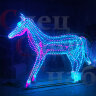 Уличная световая фигура 3D "Радужный Конь" 2х2.6м