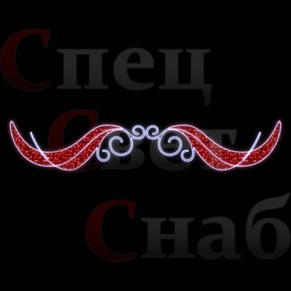 Светодиодная перетяжка "Крылья памяти" 300х55 см красный