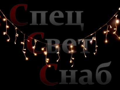 Светодиодная гирлянда "бахрома" Теплый белый 3 x 0,6м Мерцающая